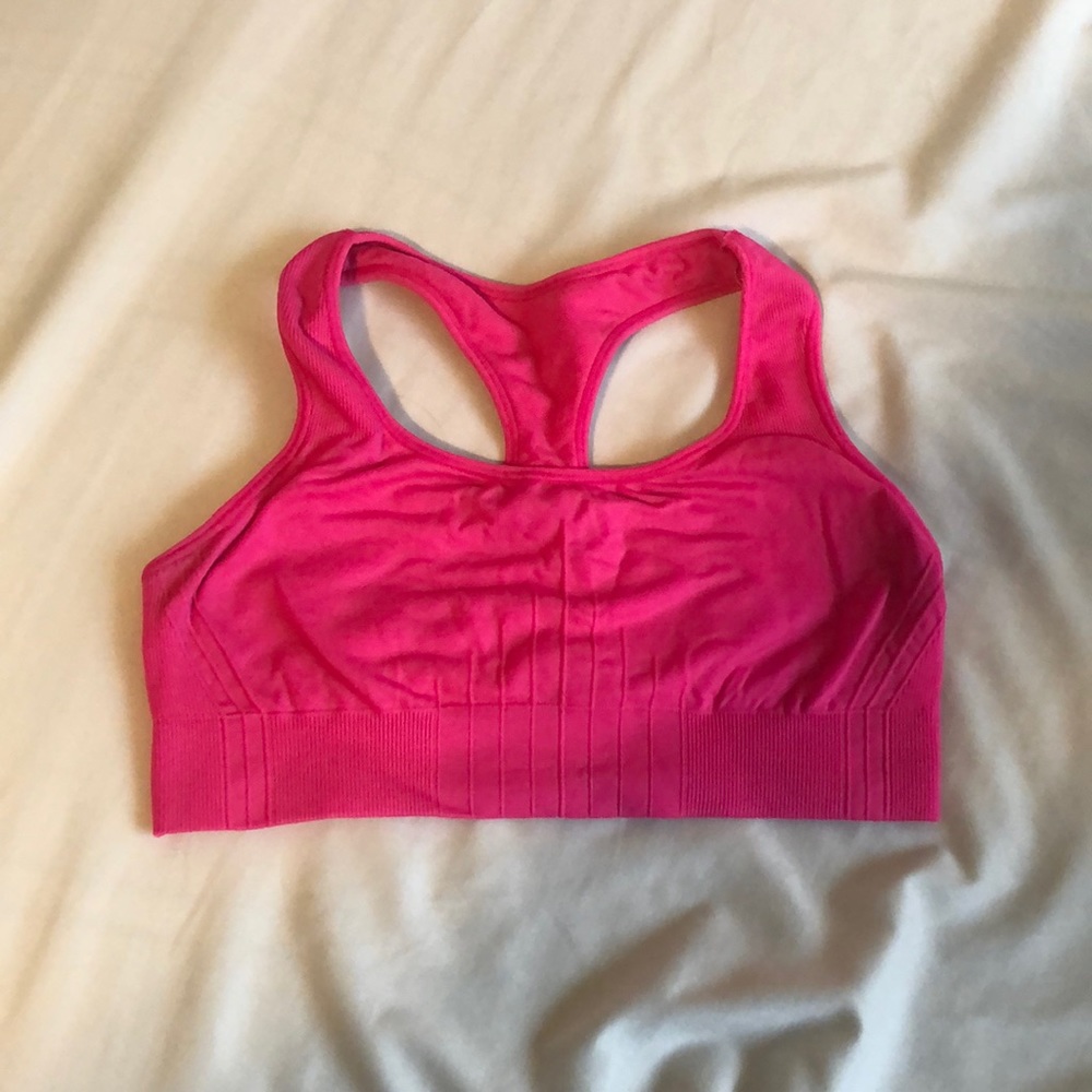 Hot pink sports bra